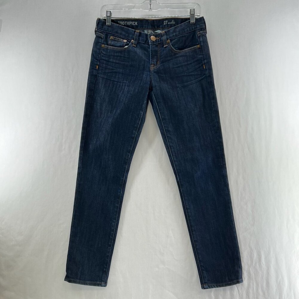 J.Crew Toothpick Skinny Ankle Jeans Womens 27 Low Rise Stretch Denim Dark Wash